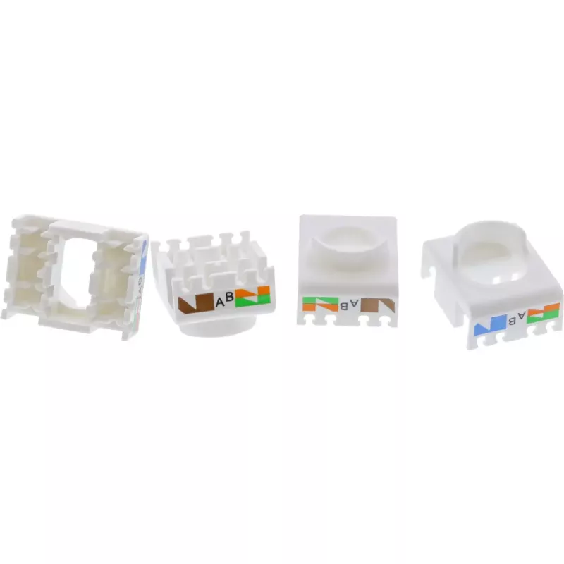 InLine Keystone RJ45 ligzda, ekranēta, Cat.6A, melna 8 gab. iepakojumā