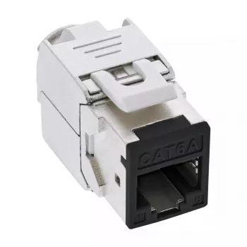 InLine Keystone RJ45 ligzda, ekranēta, Cat.6A, melna 8 gab. iepakojumā