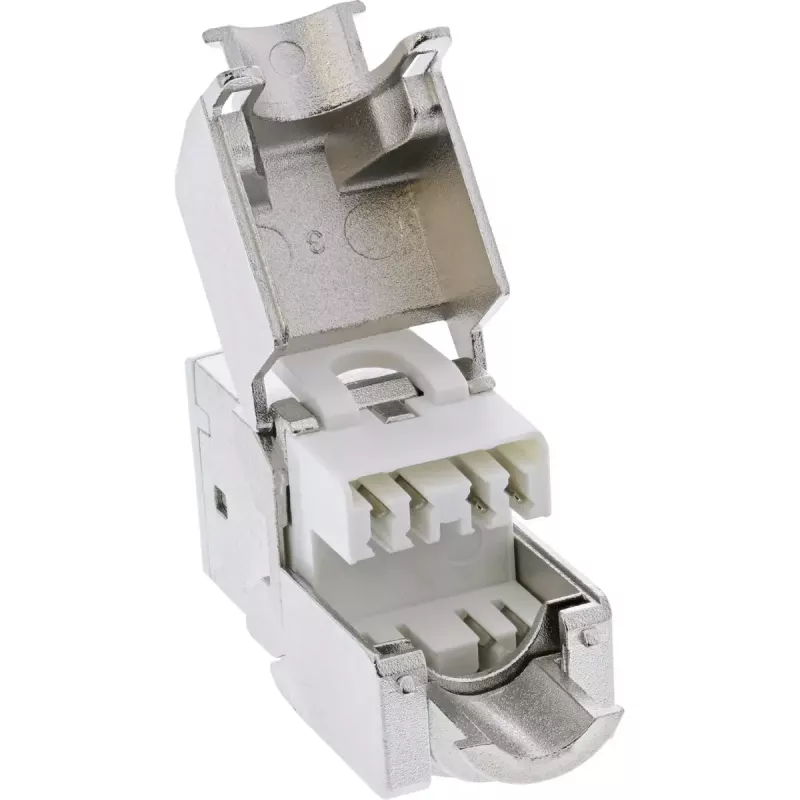 InLine Keystone RJ45 ligzda, ekranēta, Cat.6A, balta 8 gab. komplekts