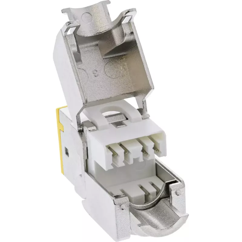 InLine Keystone RJ45 ligzda, ekranēta, Cat.6A, dzeltena, 8 gab. iepakojumā