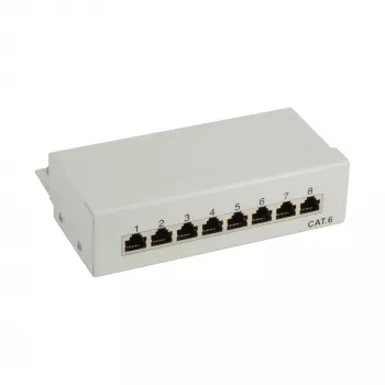 InLine ielāpu panelis Cat.6 8 pieslēgvietu galddatoram pelēks RAL7035