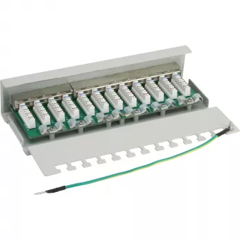 InLine Patchpanel Cat.6 12 portu galda/sienas montāža gaiši pelēka RAL7035