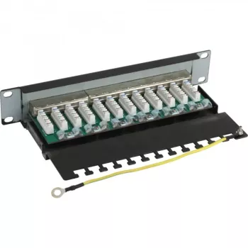 InLine ielāpu panelis 10 collu Cat.6 12 portu 1U melns RAL9005