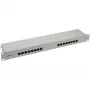 InLine Patch Panel Cat.6 16 Portu 19 collu 1HE gaiši pelēks RAL7035