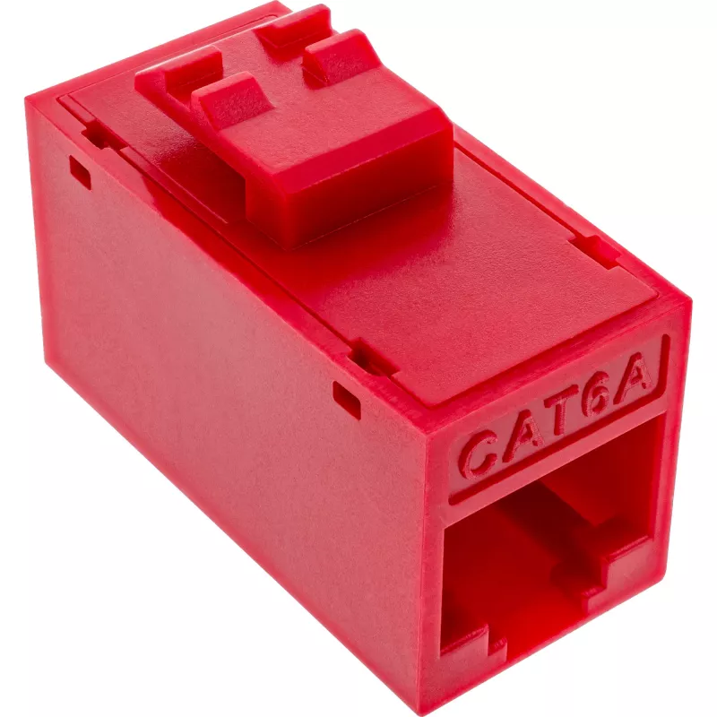 InLine Keystone RJ45 ligzda/kontaktligzda, neekranēta, Cat.6A, 8 gab. iepakojumā, sarkana