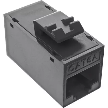 InLine Keystone RJ45 ligzda/kontaktligzda, neekranēta, Cat.6A, 8 gab. iepakojumā, melna