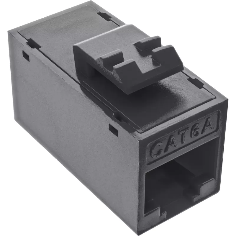 InLine Keystone RJ45 ligzda/kontaktligzda, neekranēta, Cat.6A, 8 gab. iepakojumā, melna