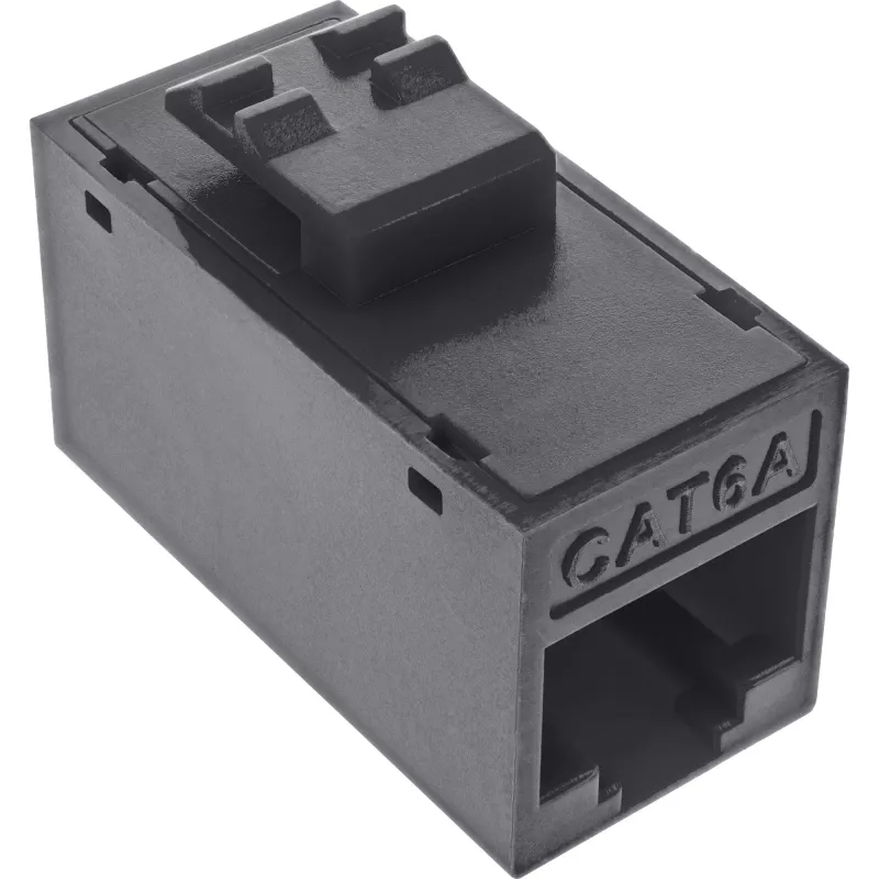 InLine Keystone RJ45 ligzda/kontaktligzda, neekranēta, Cat.6A, 8 gab. iepakojumā, melna