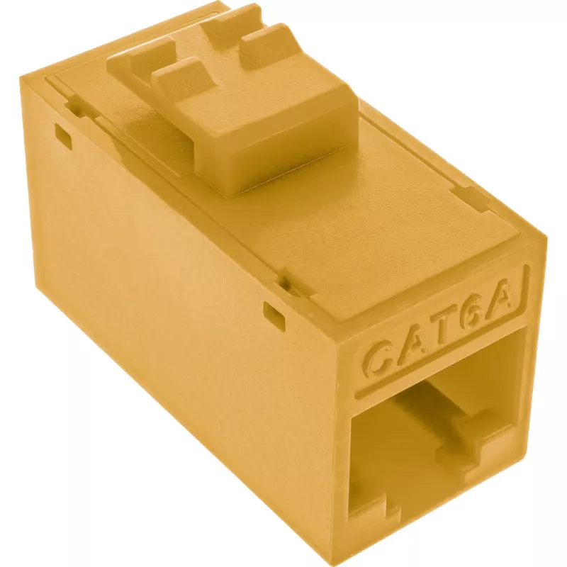 InLine Keystone RJ45 ligzda/kontaktdakša, neekranēta, Cat.6A, 8 gab. iepakojumā, dzeltena