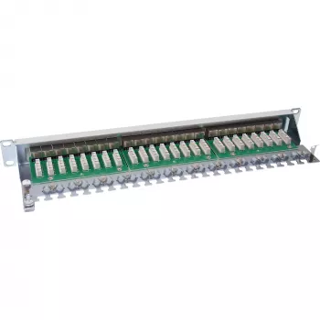 InLine Patch Panel Cat.6 24 Port 19 inch 1HE light pelēka RAL7035