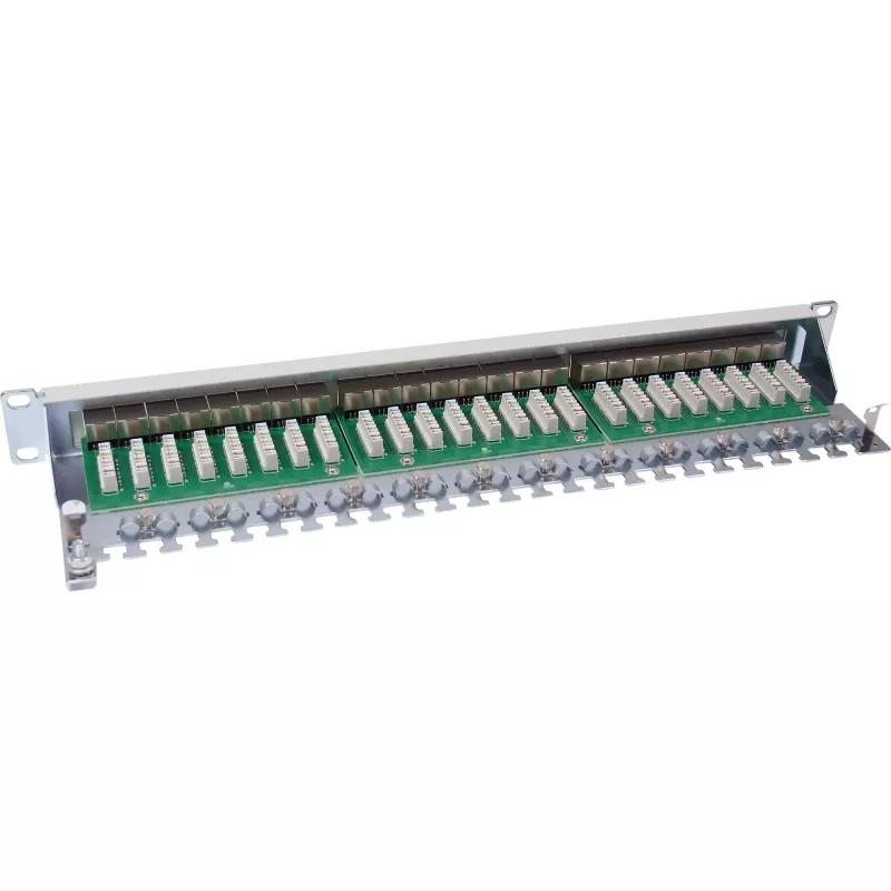 InLine Patch Panel Cat.6 24 Port 19 inch 1HE light pelēka RAL7035