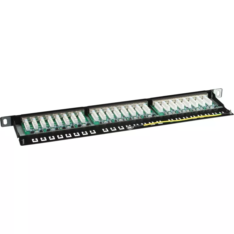 Patch Panel Cat.6 InLine 76224B 24 Port 19 inch 0.5U Melns RAL9005
