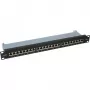 InLine Patch Panel Cat.6 24 Port 19 inch 1HE Melns RAL9005