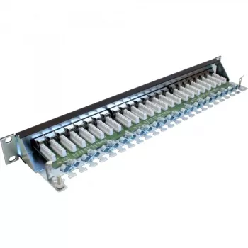 InLine Patch Panel Cat.6 24 Port 19 inch 1HE Melns RAL9005