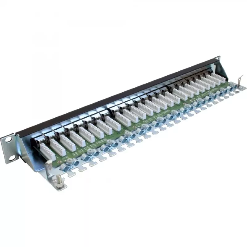 InLine Patch Panel Cat.6 24 Port 19 inch 1HE Melns RAL9005