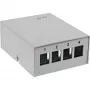 InLine darbvirsmas konsolidācijas punkta kārba 4x Keystone RJ45, metāls, RAL7035