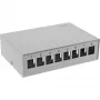 InLine darbvirsmas konsolidācijas punktu kārba 8x Keystone RJ45, metāla, RAL7035