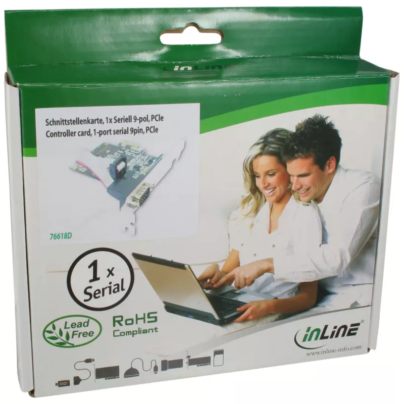 InLine saskarnes karte 1 ports seriālais 9 pin PCIe, InLine, 76618D