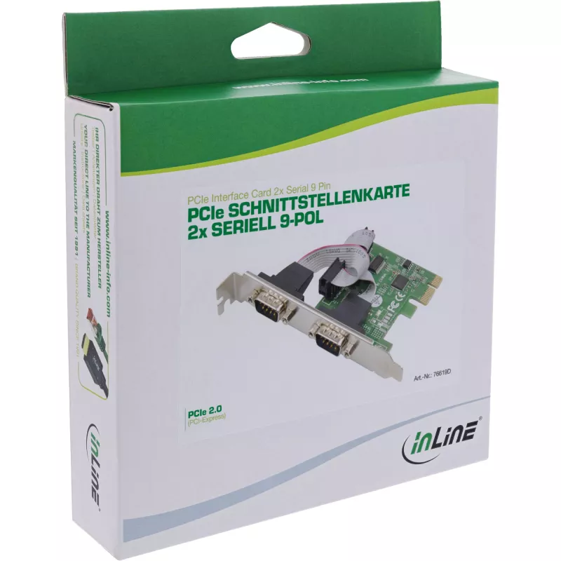 InLine Interfeisa karte 2x Serial 9 Pin PCIe PCI-Express Male