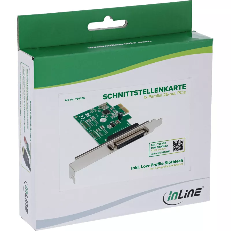 Iekšējais Paralēlais Adapteris InLine 76625E PCIe Vīrišķais WCH CH382L