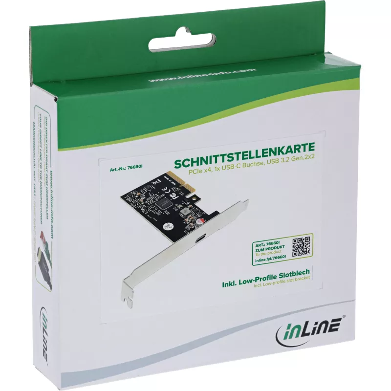 Iekšējais USB Type-C adapteris InLine 76660I PCIe 20 Gbit/s
