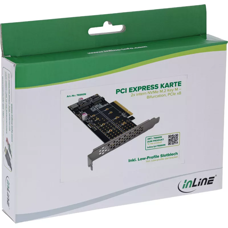 InLine 76660N Iekšējā M.2 saskarnes karte PCIe vīr. 64 Gbit/s