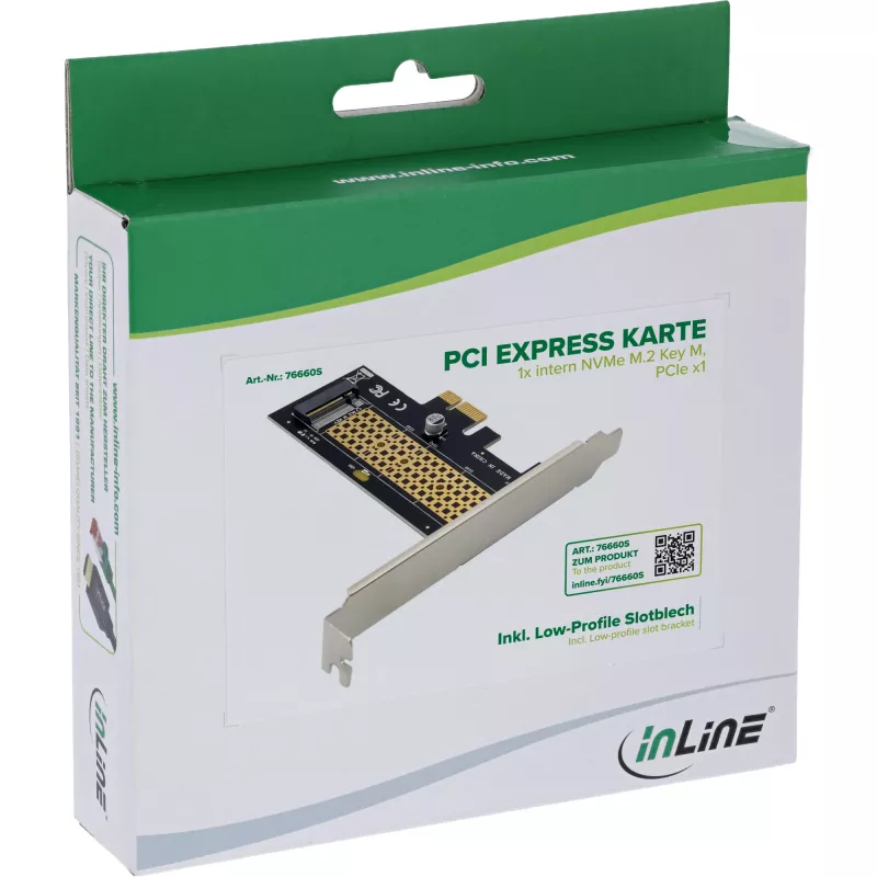 Iekšējais M.2 adapteris InLine 76660S PCIe 1 Gbit/s 3.3 V