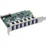 InLine USB-A 3.2 Gen.1 7 portu resursdatora kontrolieris PCIe, SATA barošana