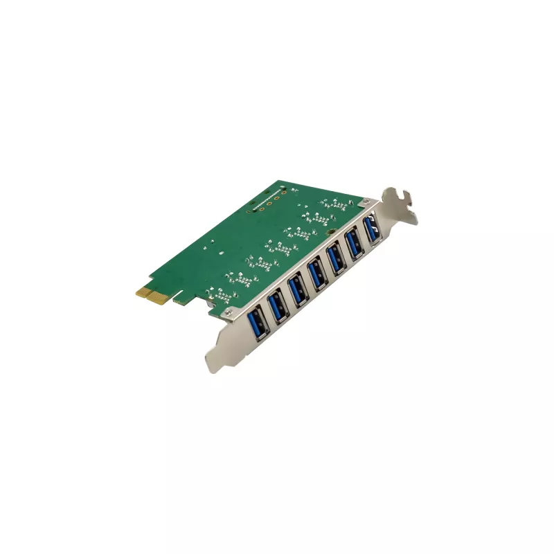 InLine USB-A 3.2 Gen.1 7 portu resursdatora kontrolieris PCIe, SATA barošana