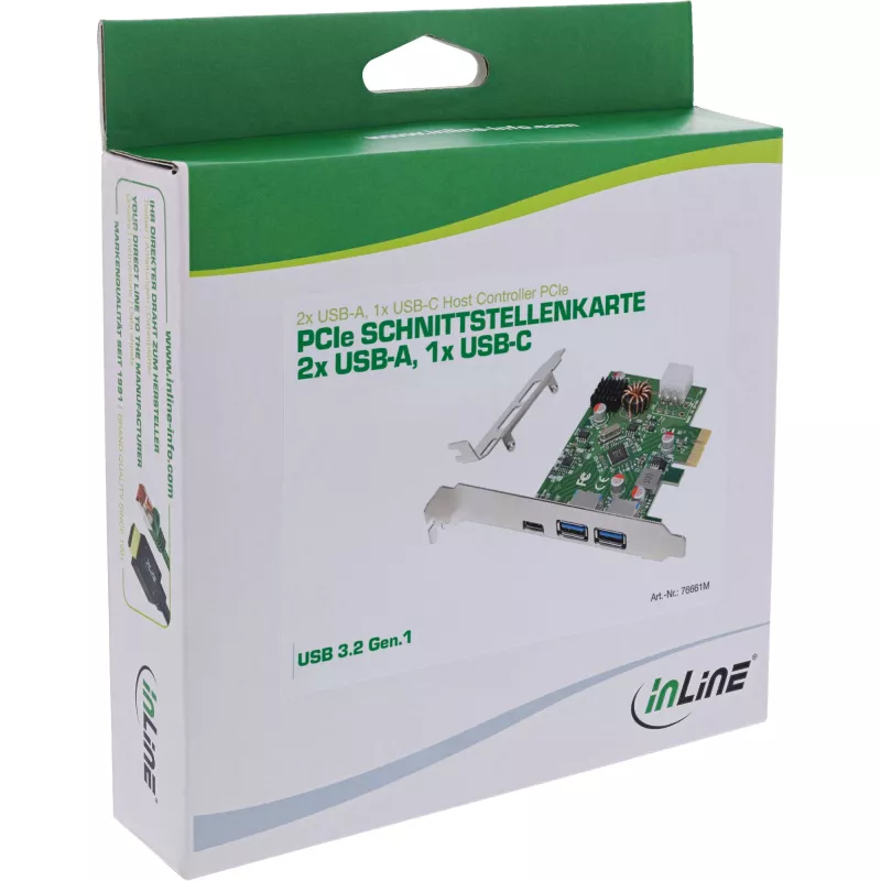 InLine 76661M saskarnes kartes/adapteris Iekšējais USB 3.2 Gen 1 (3.1 Gen 1), USB Type-C