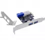 InLine 2+2 portu USB 3.2 Gen.1 resursdatora kontrolieris, PCIe, ar SATA barošanu + LP kronšteins