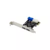 InLine 2+2 portu USB 3.2 Gen.1 resursdatora kontrolieris, PCIe, ar SATA barošanu + LP kronšteins