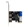 InLine 2+2 portu USB 3.2 Gen.1 resursdatora kontrolieris, PCIe, ar SATA barošanu + LP kronšteins