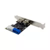 InLine 2+2 portu USB 3.2 Gen.1 resursdatora kontrolieris, PCIe, ar SATA barošanu + LP kronšteins