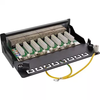 InLine Patch Panel Cat.6A galda/sienas montāža 8 portu melns RAL9005
