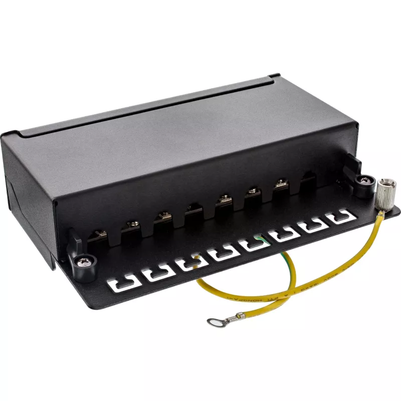 InLine Patch Panel Cat.6A galda/sienas montāža 8 portu melns RAL9005