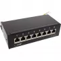 InLine Patch Panel Cat.6A galda/sienas montāža 8 porti melns RAL9005