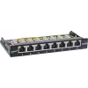 InLine Patch panel Cat.6A 0.5U 8 porti, galda/sienas/sliedes, melns, putekļu aizsardzība