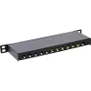 InLine plāksteru panelis 10 collu Cat.6A 0.5U 12 portu melns RAL9005