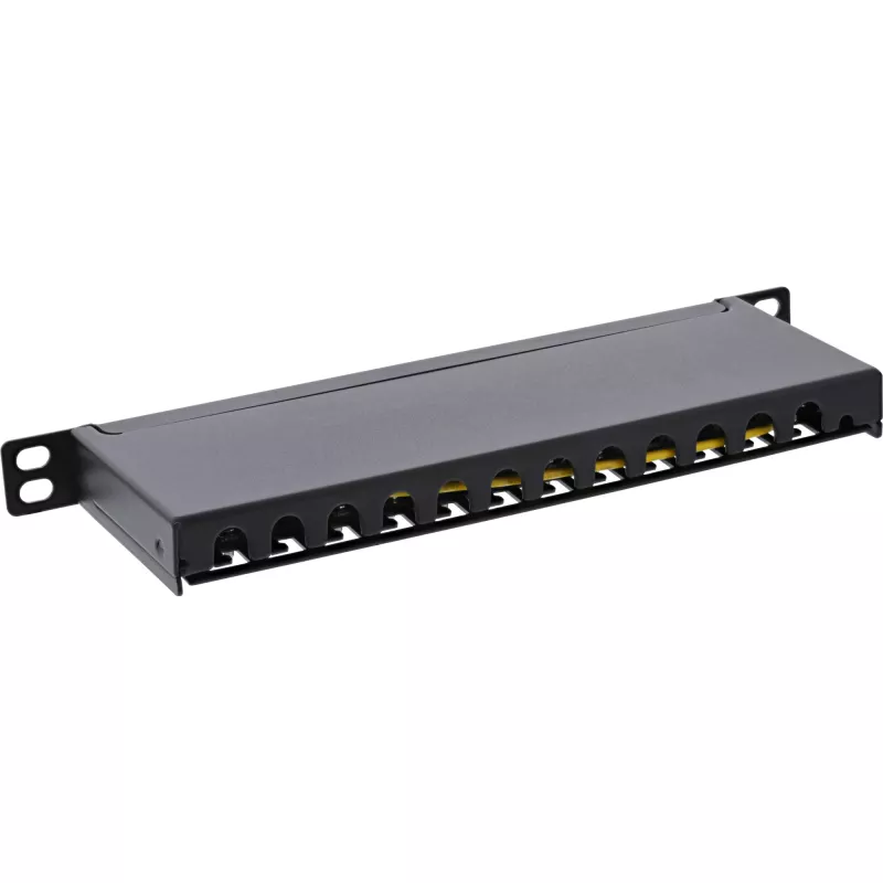 InLine plāksteru panelis 10 collu Cat.6A 0.5U 12 portu melns RAL9005