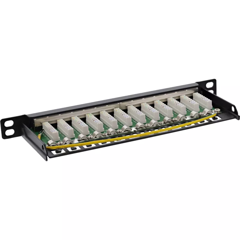 InLine plāksteru panelis 10 collu Cat.6A 0.5U 12 portu melns RAL9005