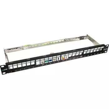 Tukšs patch panelis InLine 76824B 19 collu Cat.6A 24 portu 1U melns
