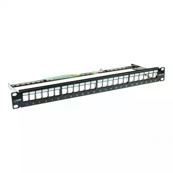 Tukšs patch panelis InLine 76824B 19 collu Cat.6A 24 portu 1U melns