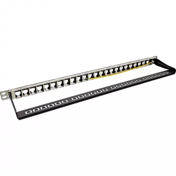 Tukšs ielāpu panelis 19 collu InLine 76824C 24 porti RJ45 Keystones savienotājiem 0,5U melns