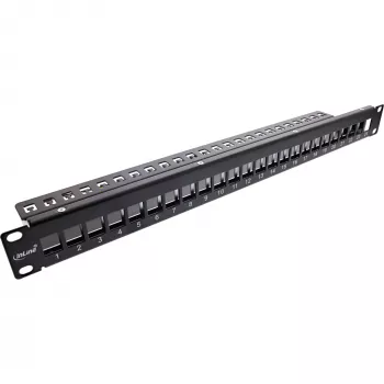 InLine Blank Patch Panel 19 collu 24 portu 1U melns