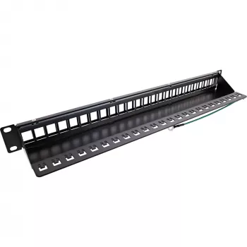 InLine Blank Patch Panel 19 collu 24 portu 1U melns
