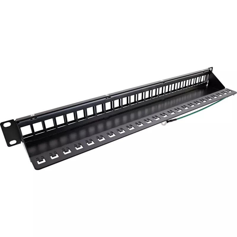 InLine Blank Patch Panel 19 collu 24 portu 1U melns