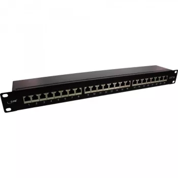 InLine ielāpu panelis 19 collu Cat.6A 24 portu 1U melns RAL 9005