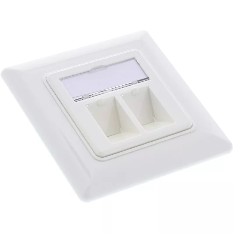 InLine Cat.6A kaste piestiprināma vienā līmenī 2x RJ45 balta RAL9010
