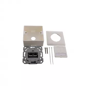 InLine sienas pieslēgvieta Cat.6A virsmas montāžai 2x RJ45 ligzda RAL9010 balta